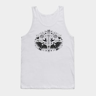 Flying Folk Art Angels in Black Tank Top